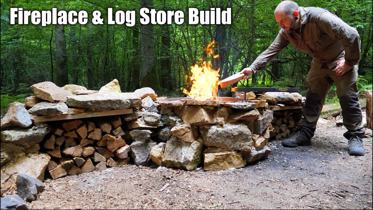 Fireplace & Log Store Build at the Woodland Shelter - Steak and Eggs