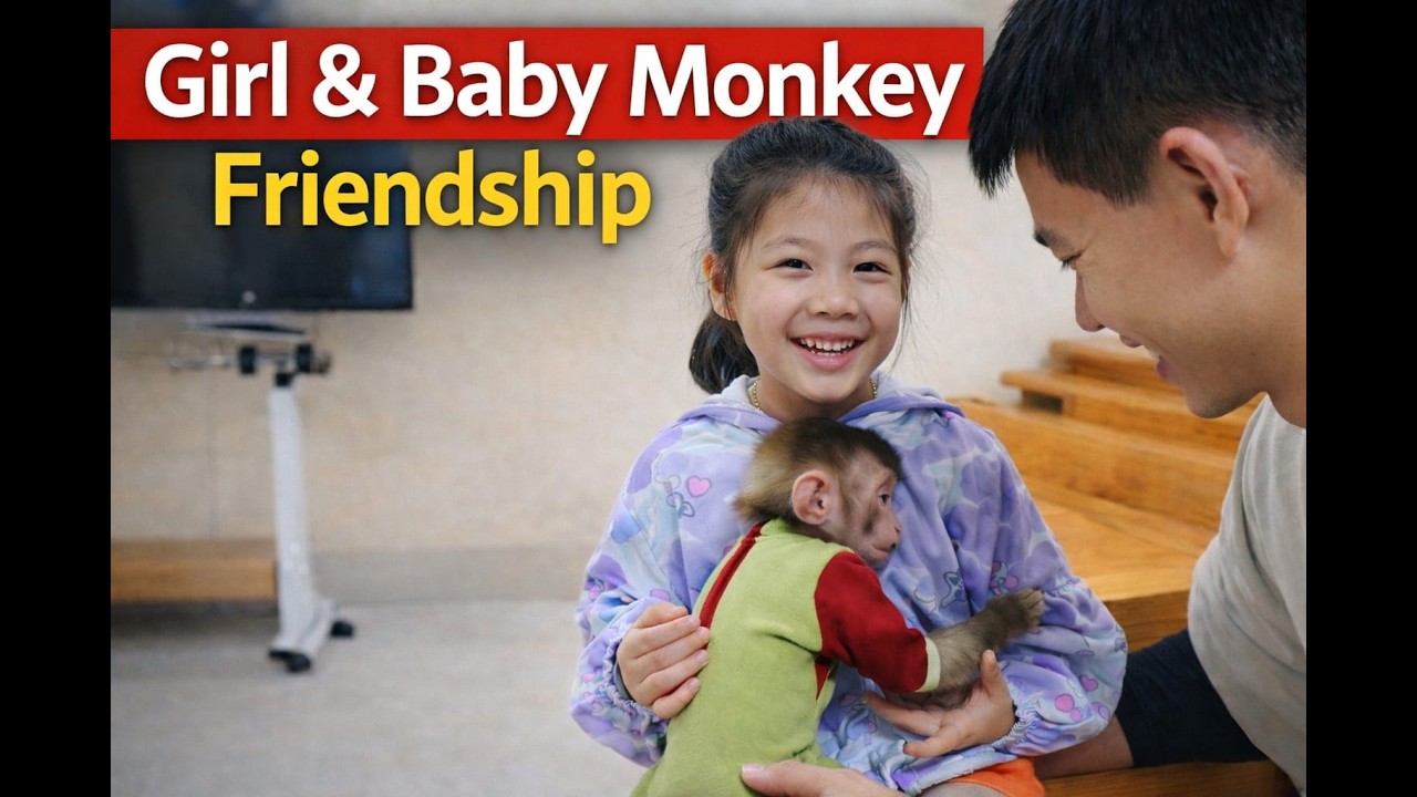 Poor Monkey Pupu Doesn’t Want to Leave Sister Mun Cute Baby Monkey Story