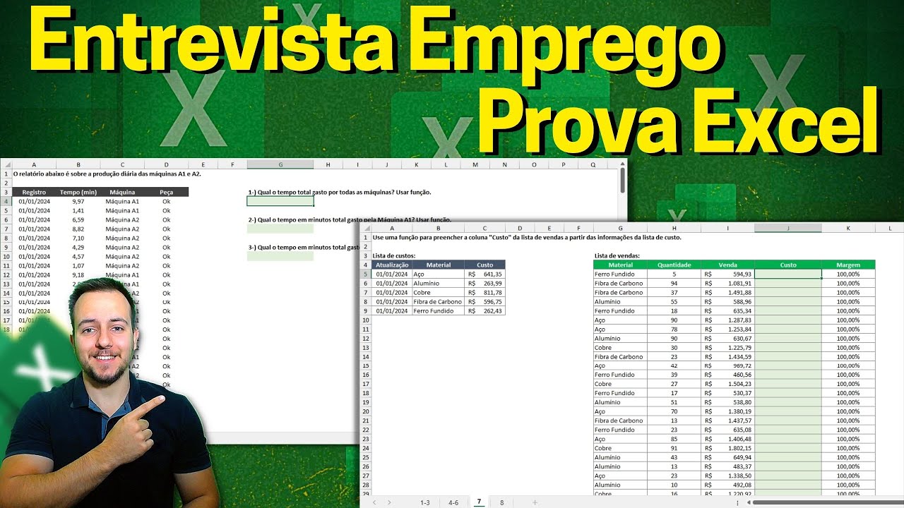 Prova de Excel p/ Entrevista Emprego | Planilha Grátis Baixar | Fórmulas Essenciais!