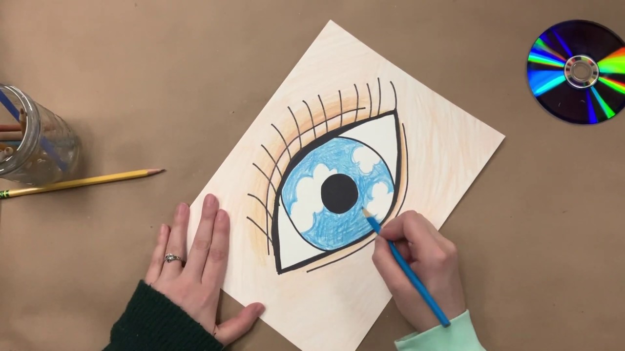 rene magritte surrealist eye drawing art tutorial