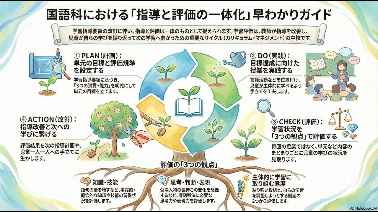 国語科における「指導と評価の一体化」【NotebookLMで作成】