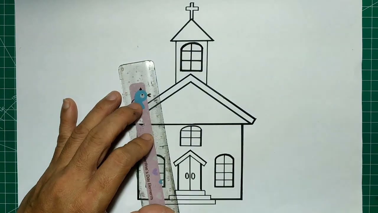 CARA MUDAH MENGGAMBAR GEDUNG GEREJA KATOLIK BAGI PEMULA - GAMBAR GEREJA