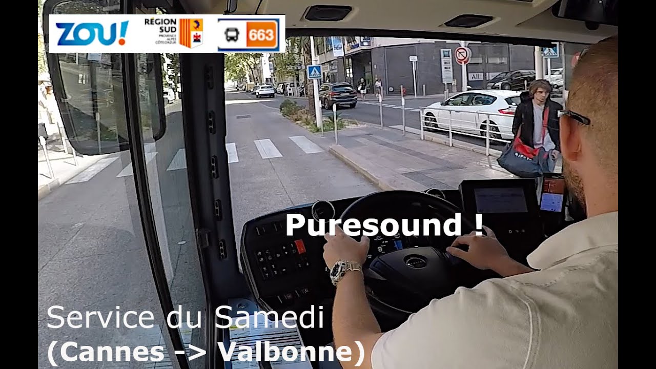 Au volant d'un Heuliez GX 337 Elec sur la ligne 663 Zou! en Puresound (Cannes / Valbonne)