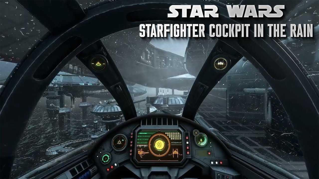 Star Wars Ambience | Rainy Spaceship Cockpit Ambience | No Music, Kamino, Starfighter 〖1 Hr〗