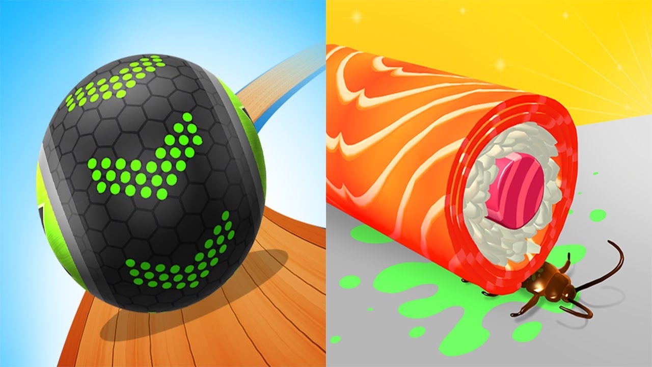 Going Balls VS Sushi Roll 3D Android iOS Gameplay (Level 496-500)