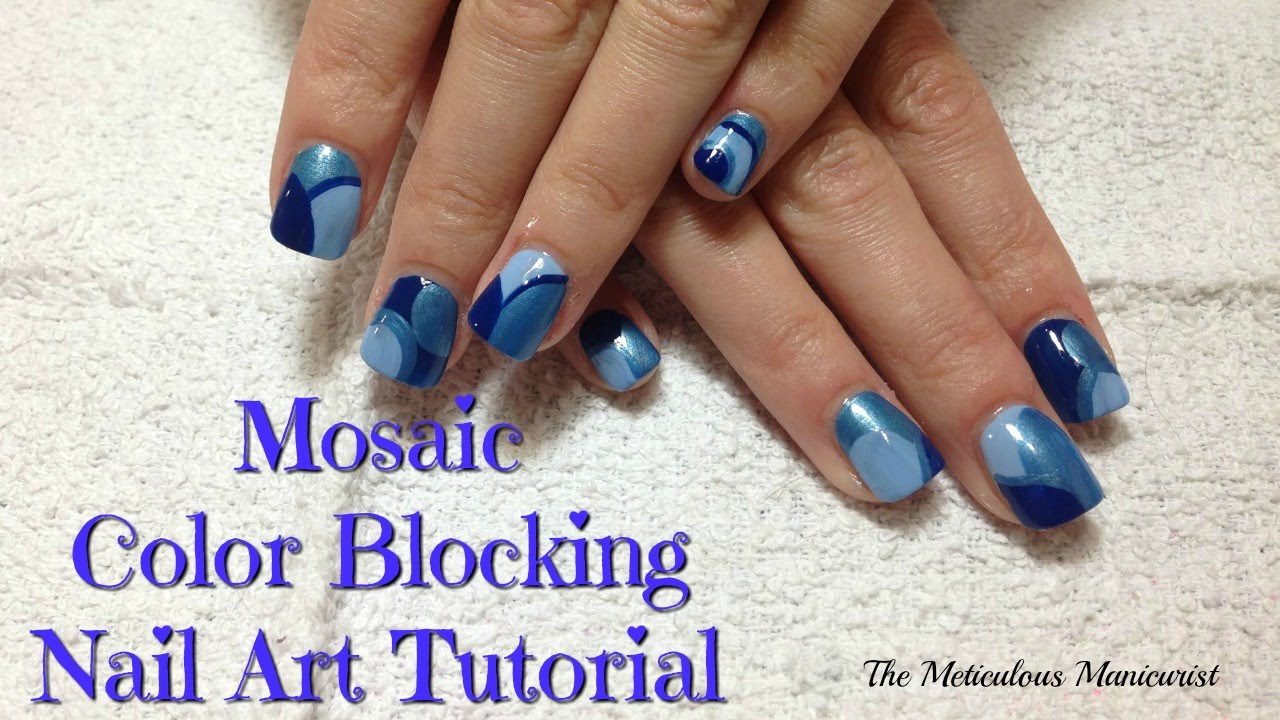 Nail Art Tutorial: Shades of Blue Color Blocking