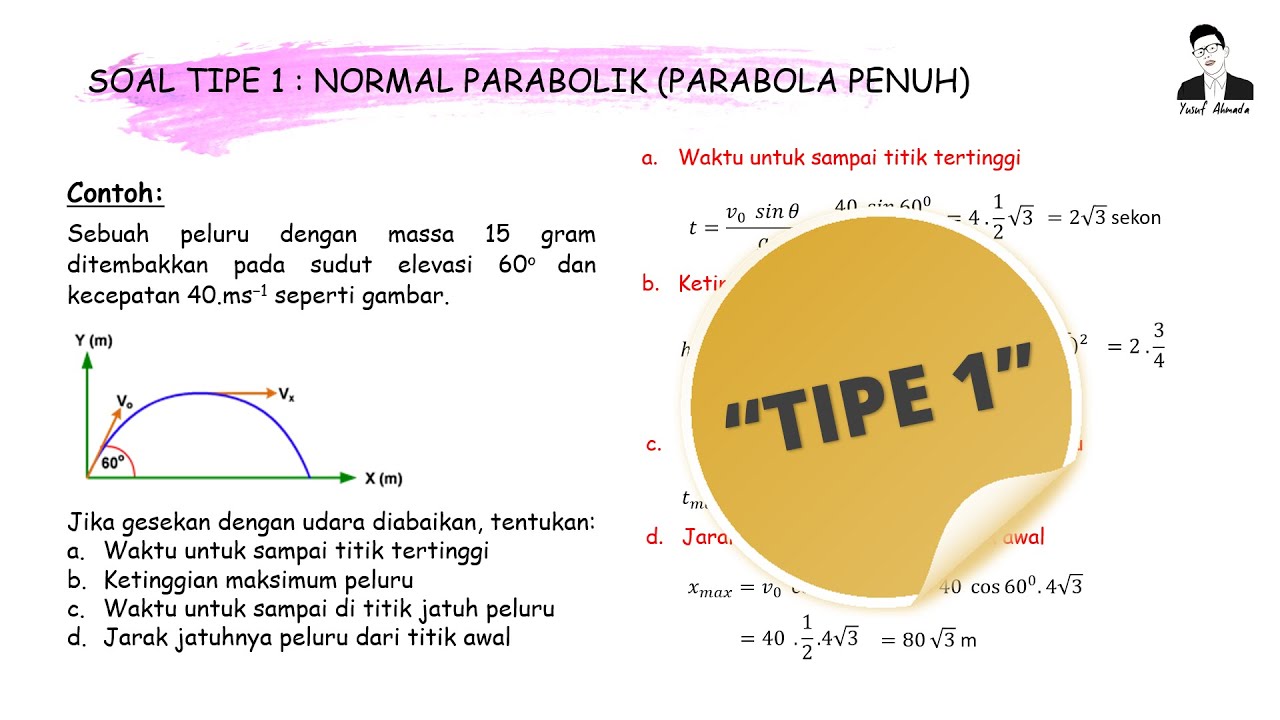 FISIKA KELAS X || CONTOH SOAL GERAK PARABOLA TIPE 1 (Parabola Penuh)
