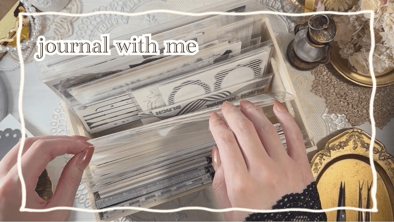 【ASMR】黄色と白色のコラージュ＊journaling＊journal with me＊scrapbooking＊relaxing sounds