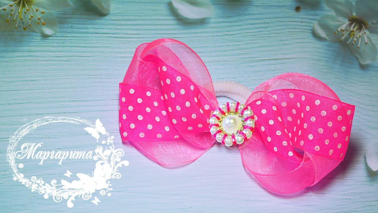Нежные БАНТИКИ канзаши ИЗ ОРГАНЗЫ 🎀 Bows kanzashi
