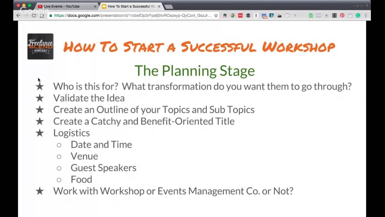 FBP 123: How To Start A Successful Workshop - Part 1