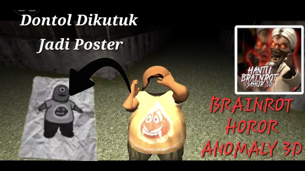 Dontol Dikutuk Jadi Poster di Game Brainrot Horor Anomaly 3D