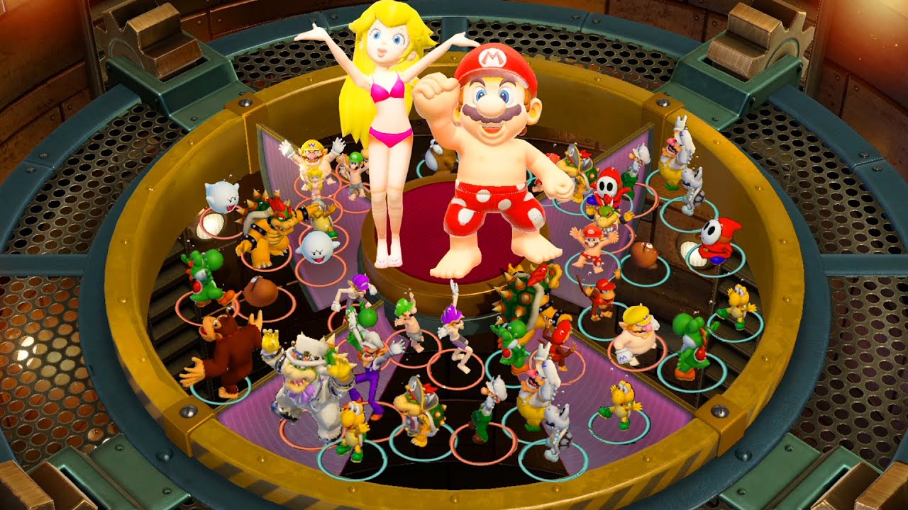 【スーパーマリオパーティ】ミニゲームピーチ&マリオチームVsクッパ&ワルイージチーム(COM最強 たつじん)