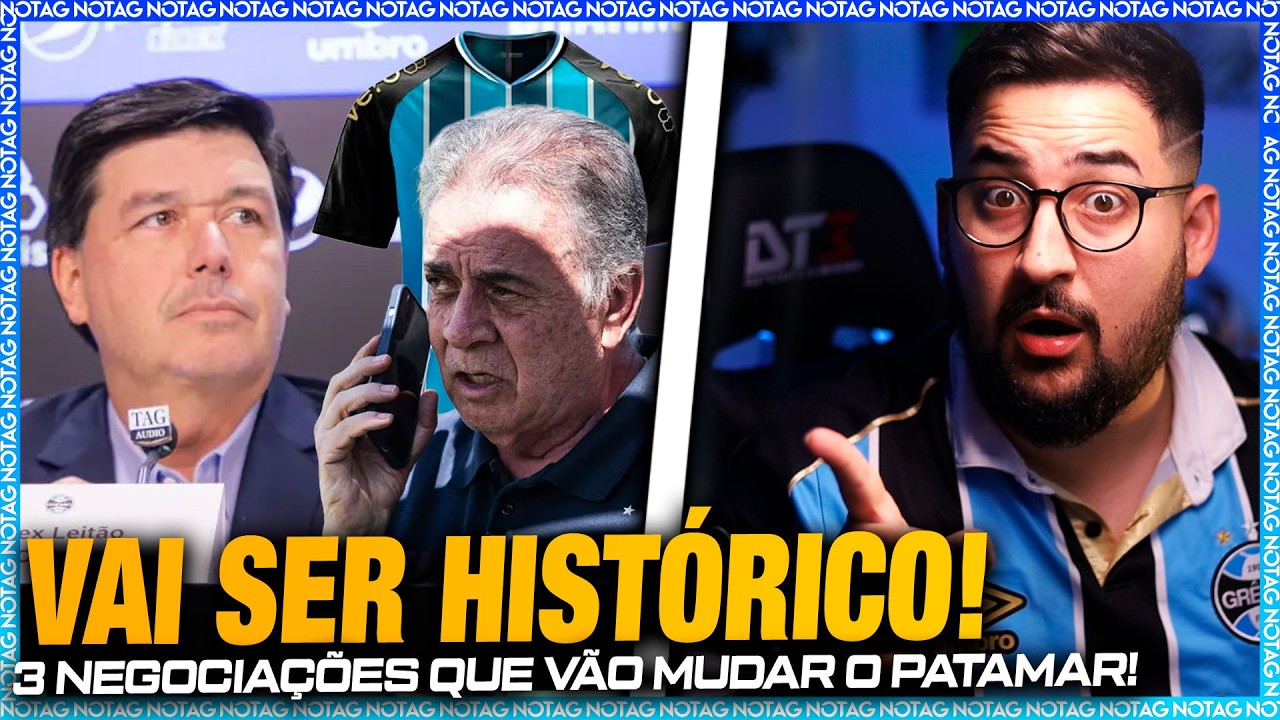 🚨3 NEGOCIAÇÕES MILIONÁRIAS NO GRÊMIO! AVANÇO IMPORTANTE ESSE MÊS MUDARÁ PATAMAR E NOVA CAMISA VAZOU!