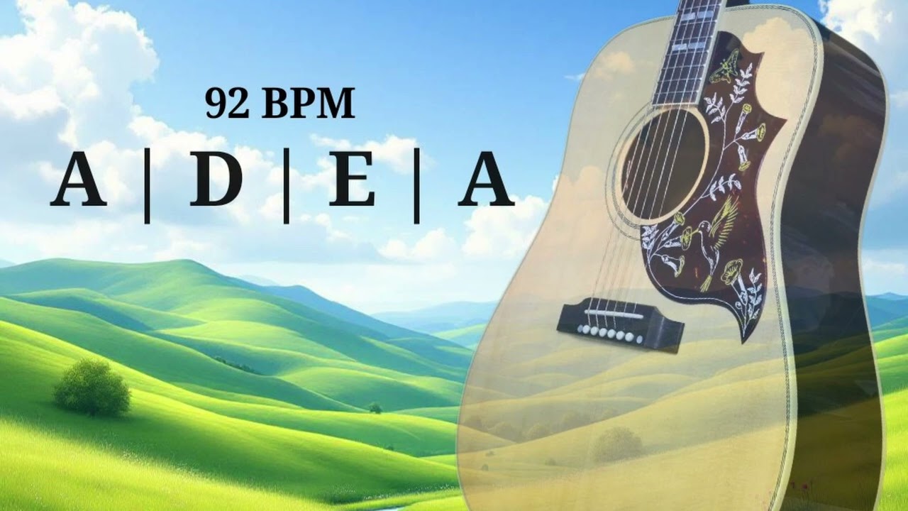 Acoustic Guitar Loop Strumming 92 BPM  [A E D A]