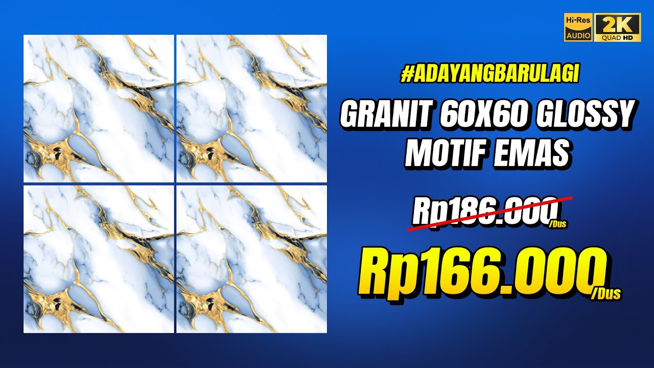 Granit 60x60 Motif Emas Corak Nyambung || IKAD HELIOS Series 2025