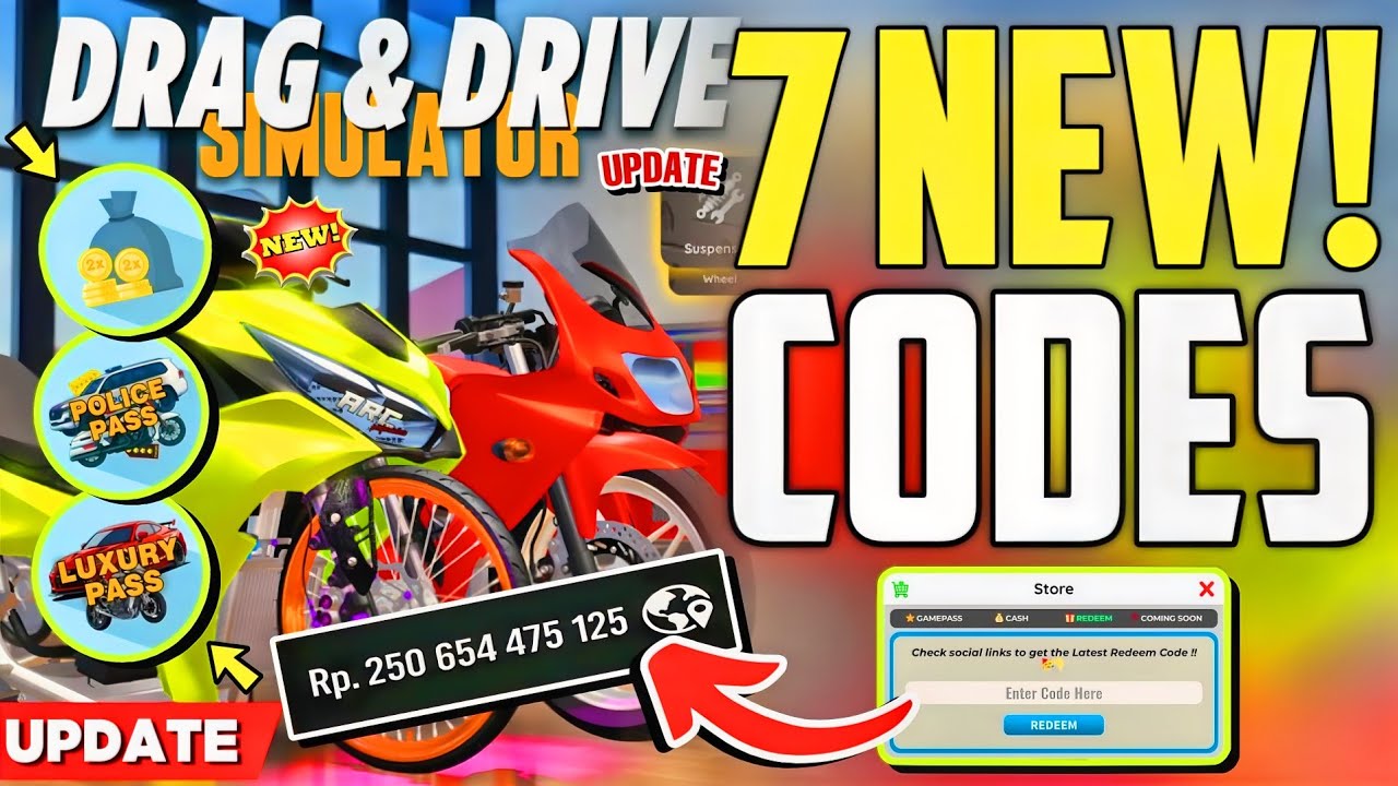 ⚠️XMAS!🎄[CODES]⚠️DRAG DRIVE SIMULATOR ROBLOX CODES 2025 - DRAG DRIVE SIMULATOR CODES