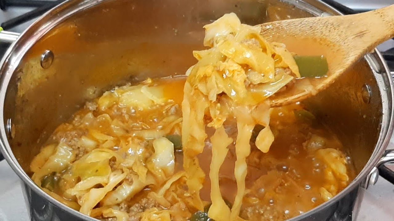 Receta econ&oacute;mica f&aacute;cil y deliciosa de Repollo y carne / Cocina con Jenny