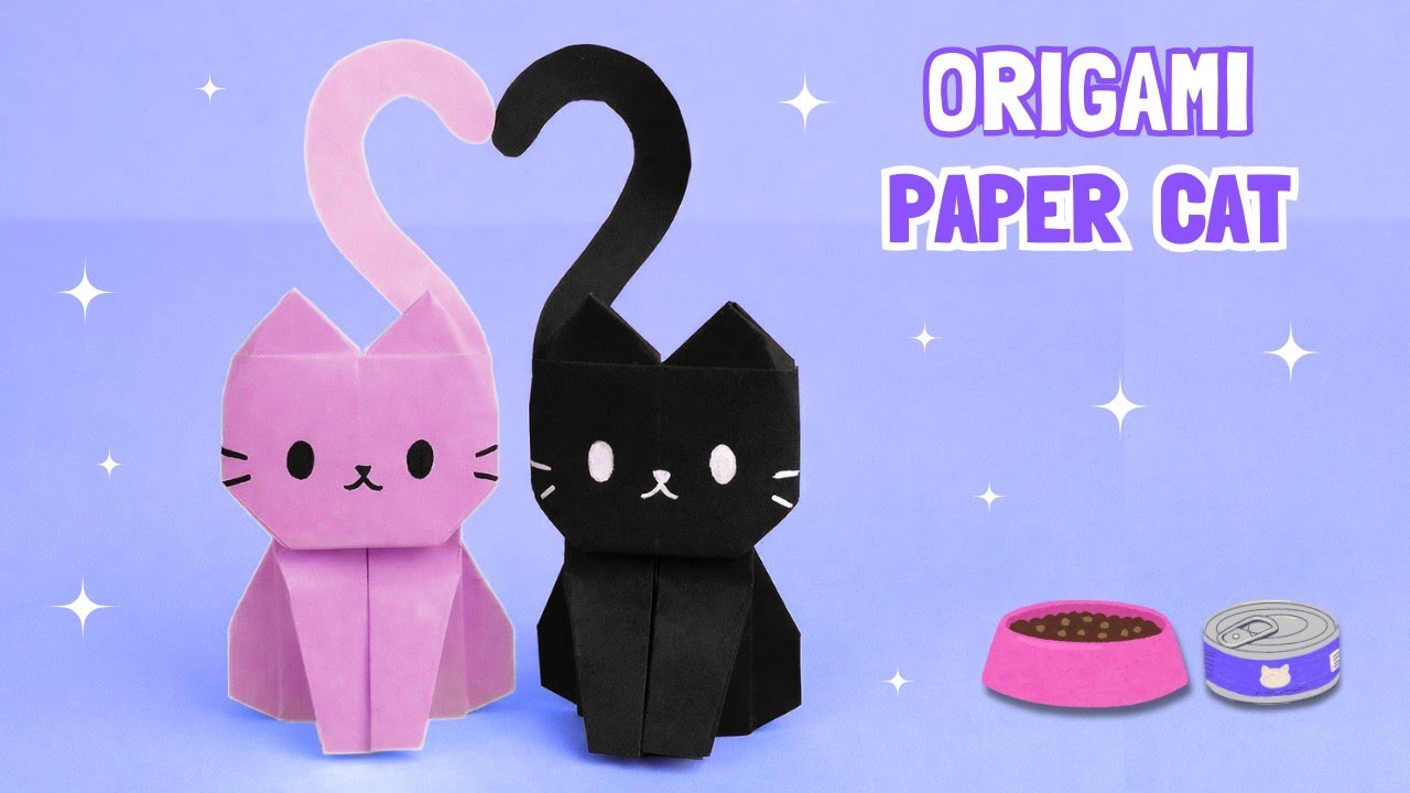 Origami Paper Cat 🐱 Easy Cute Paper Cat Tutorial | Heart Tail Design 