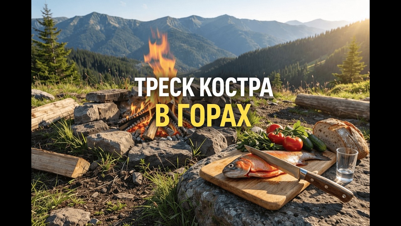Треск костра в горах 🏔️ Звуки природы для работы, сна и релакса #asmr #fireplace #cozyfireplace