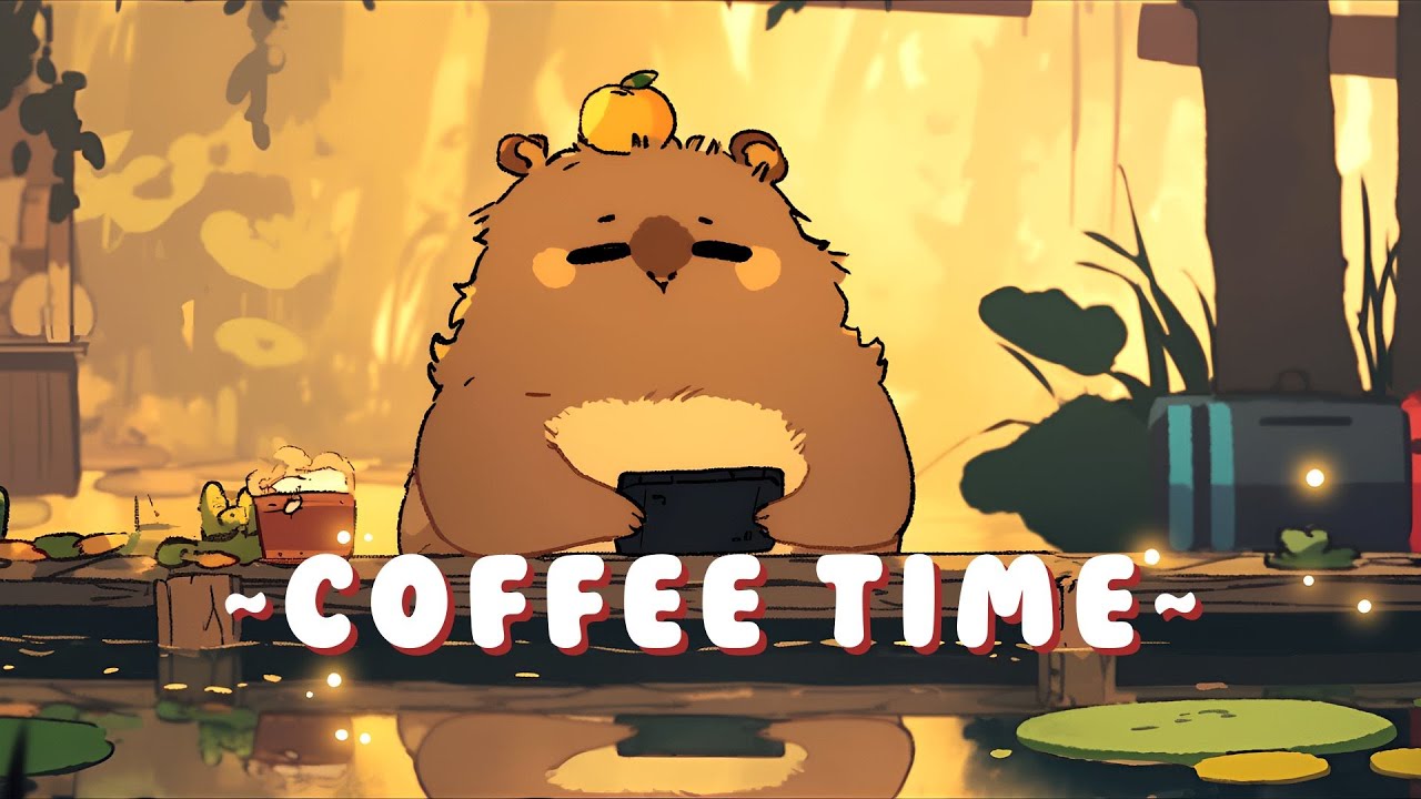 Capybara Chill Station - Calming Beats & Melodies ~ Quiet Moments ~ 📚 🎵