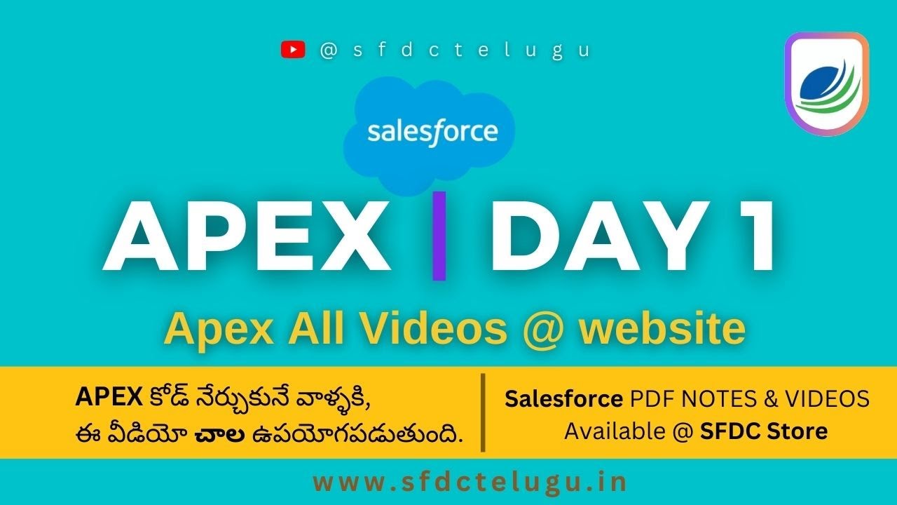Introduction Salesforce Apex Day -1 | Like and Subscribe | #sfdctelugu