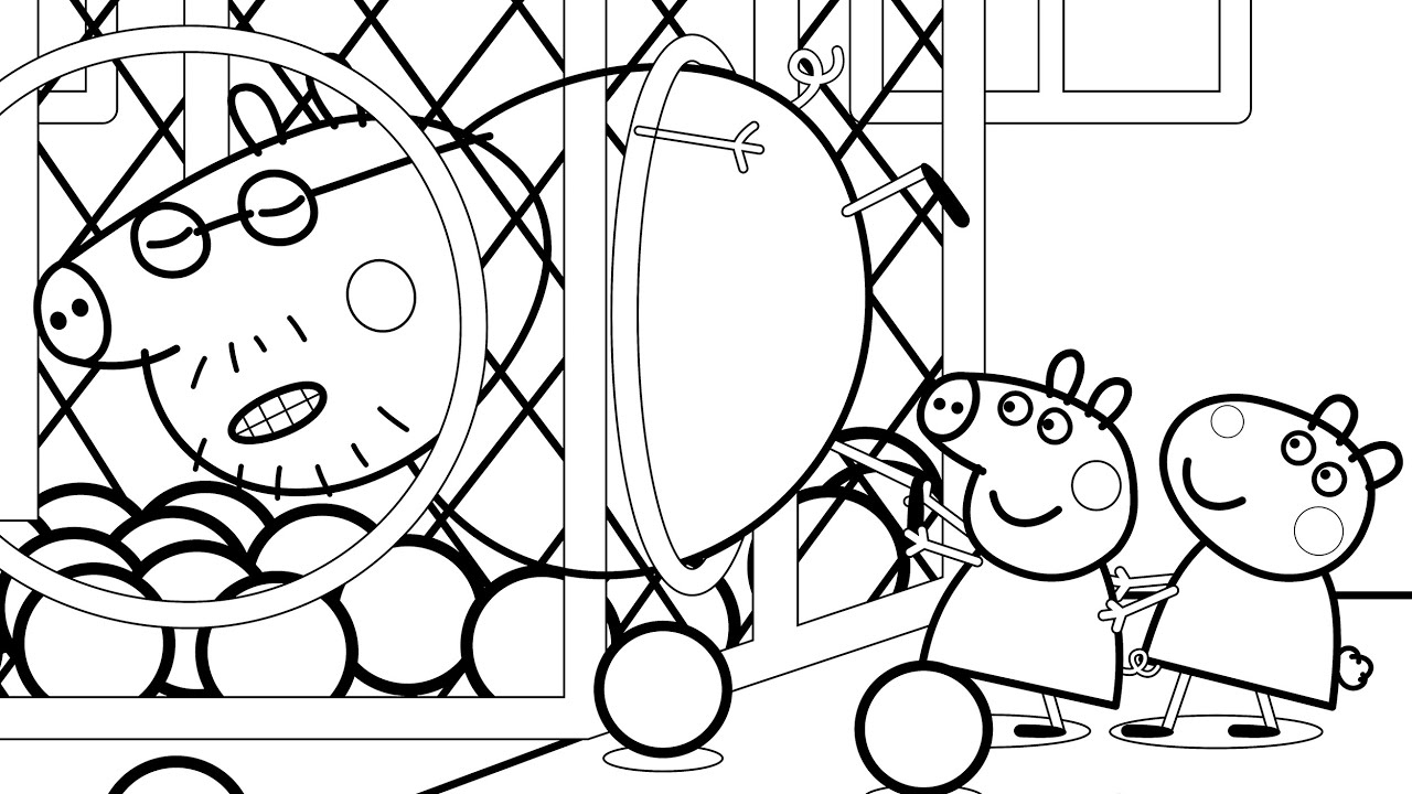 Peppa Pig and Daddy Pig Coloring Pages | Nursery Rhymes for Kids