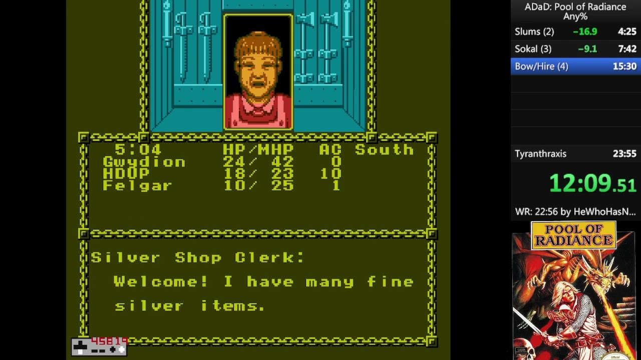 AD&D Pool of Radiance (NES) in 20:30 by HowDoUPlay
