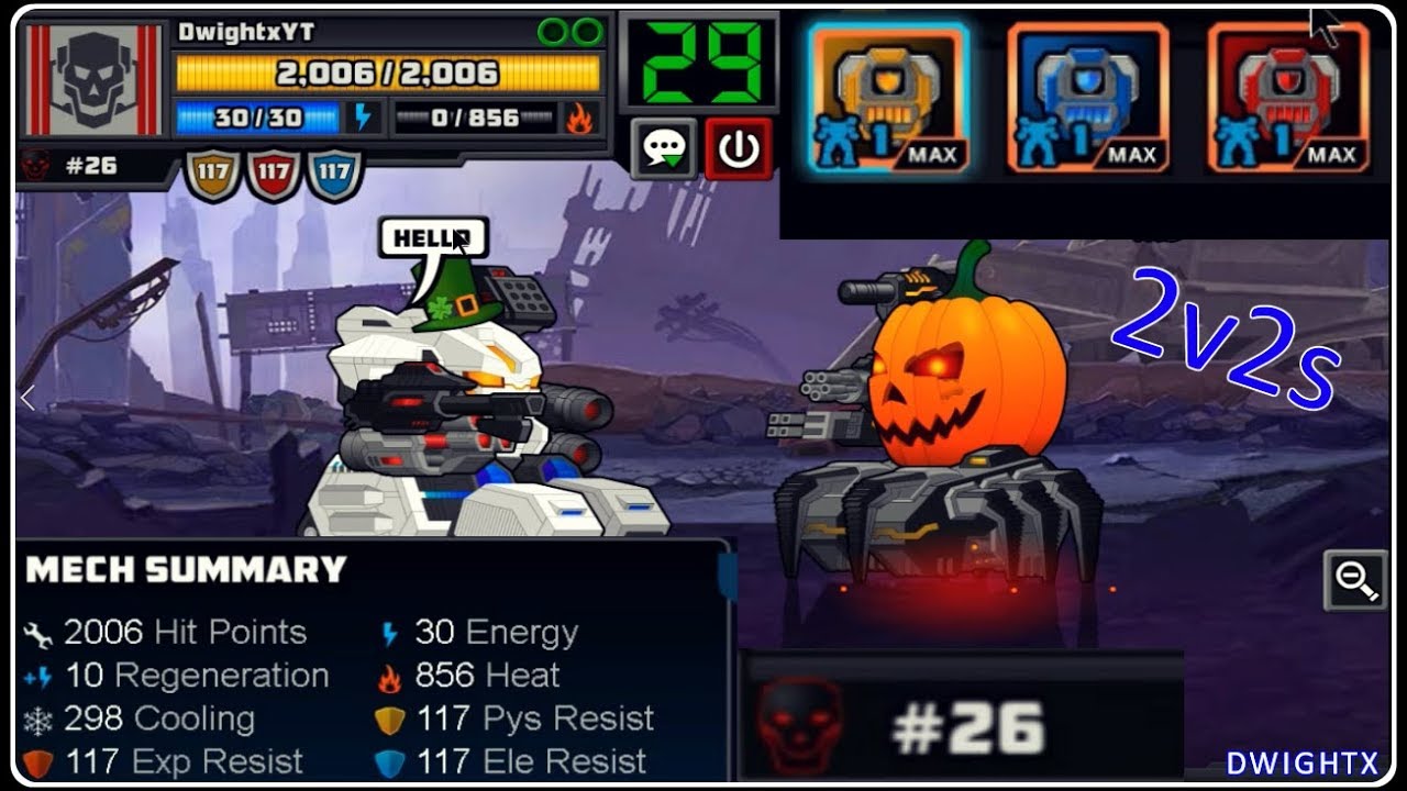 Supermechs ⛅ 3 MAXED Protectors (117+ RES) [RANK 1 [2v2s]