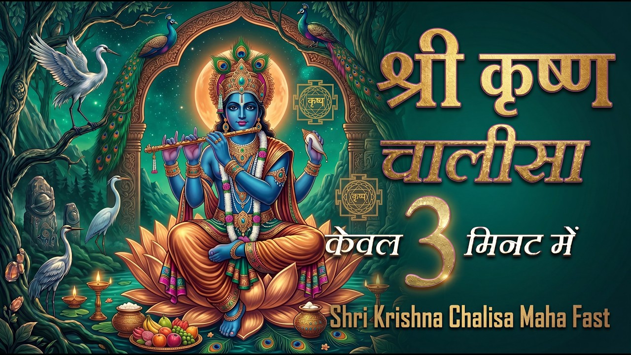 कृष्णा चालीसा: महा सुपर फास्ट: 3 मिनट में: श्री कृष्ण चालीसा