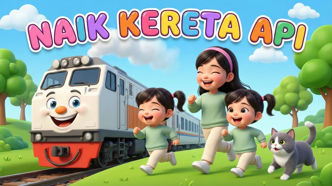 🚂 Naik Kereta Api | Lagu Anak Populer | Lagu Anak Indonesia Animasi 3D Ceria