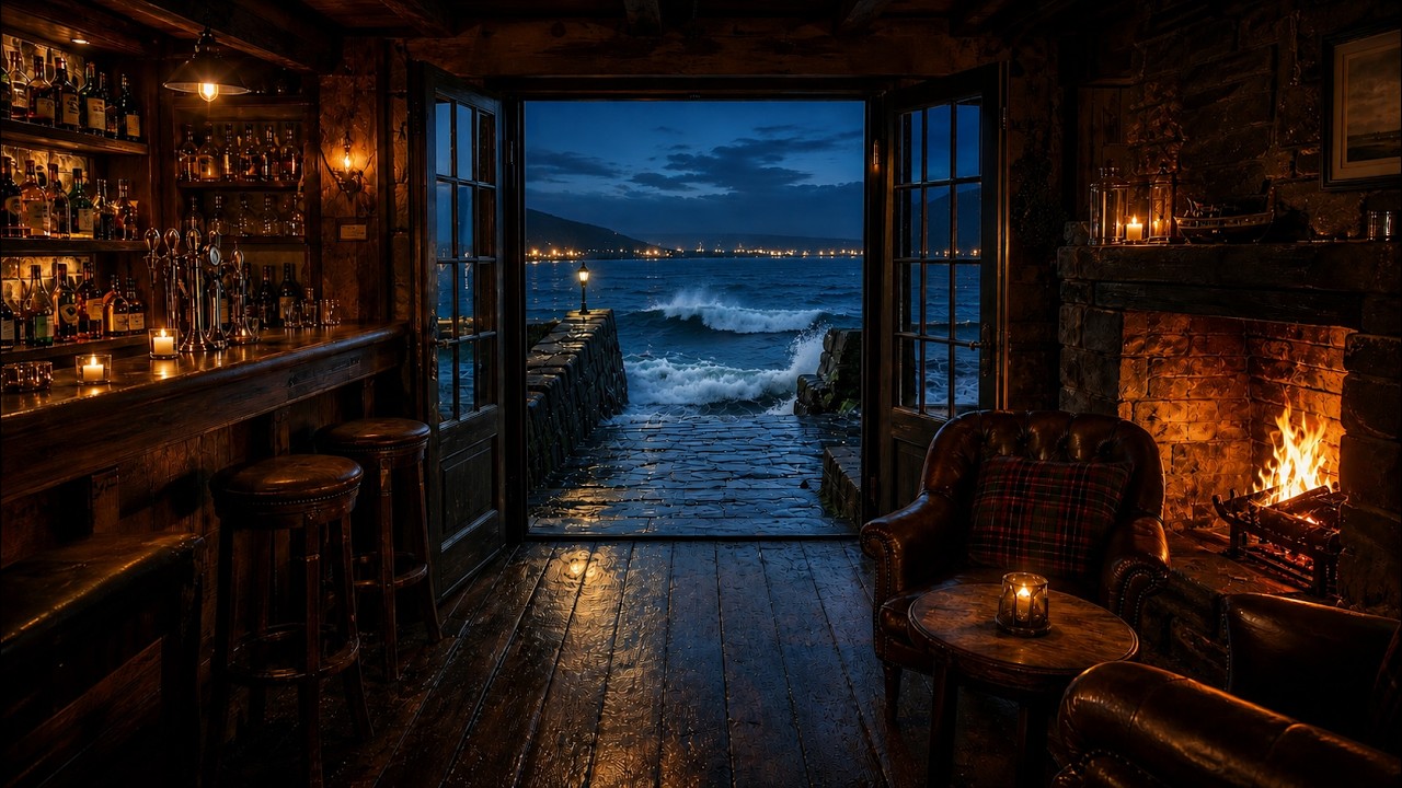 Deep Work & Study | 4 Hours of Cozy Celtic Folk at a Rainy Summer Irish Coastal Pub