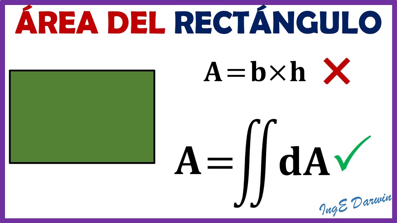 Área región rectangular usando la integral doble