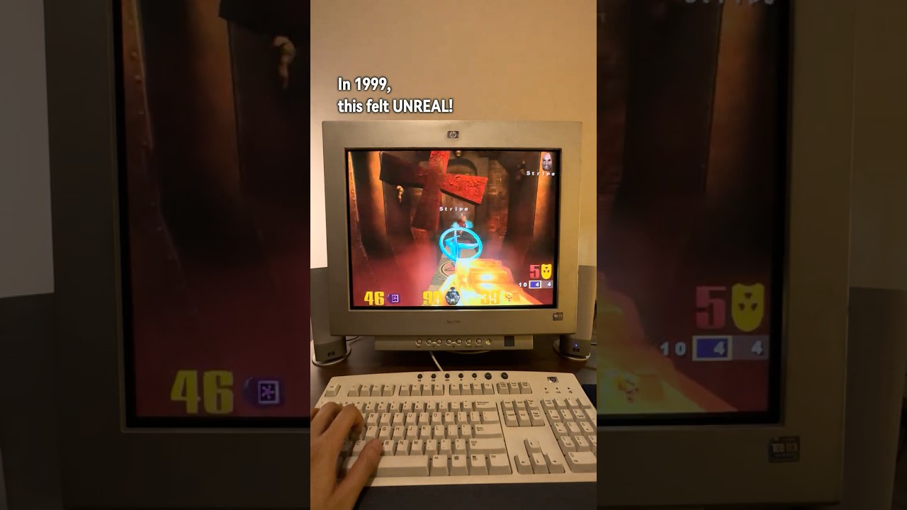 This felt UNREAL in 1999! 🥹 #retropc #crtgaming #quake3 #arenashooter #2000s
