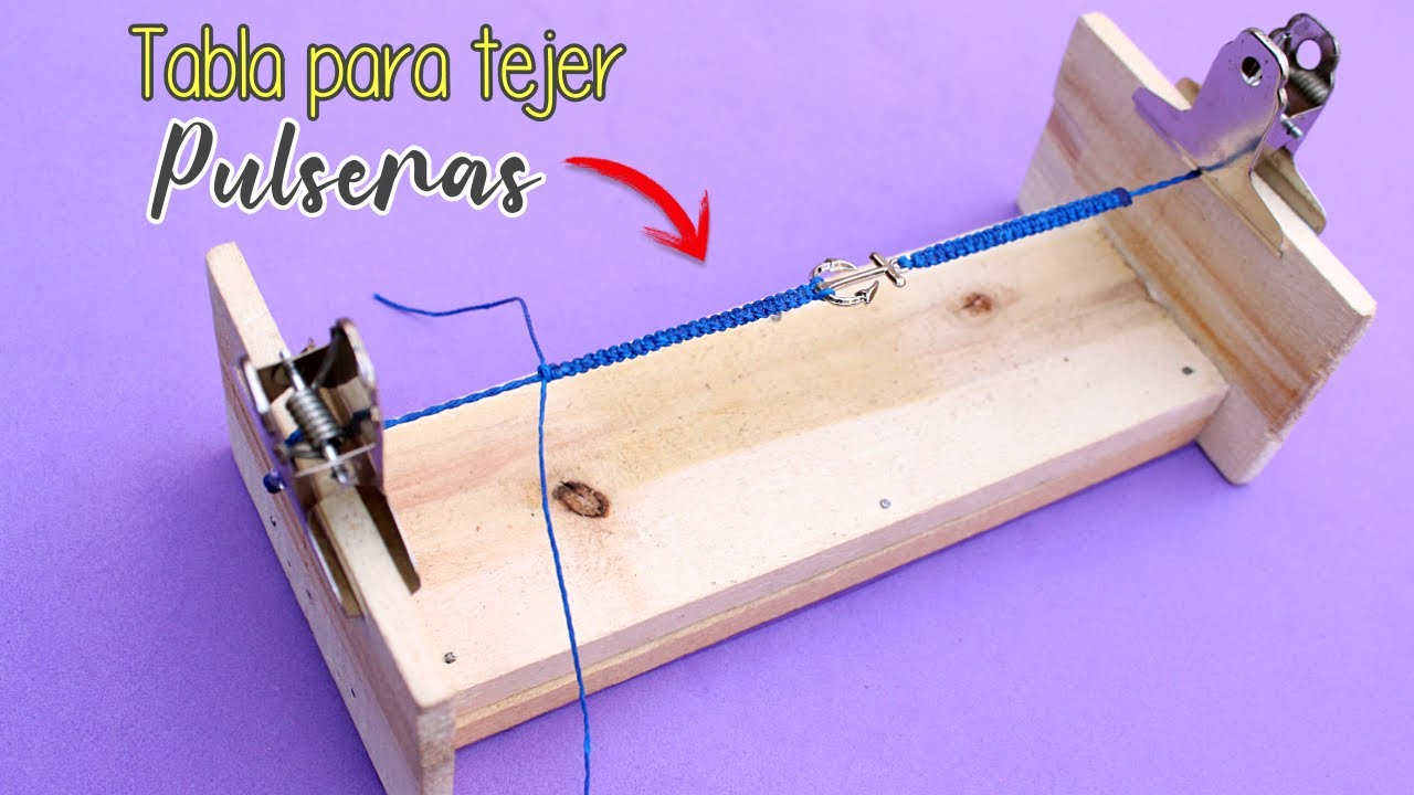 TABLA o BASE para tejer PULSERAS de nudo plano y espiral 🤩 fácil y rápido