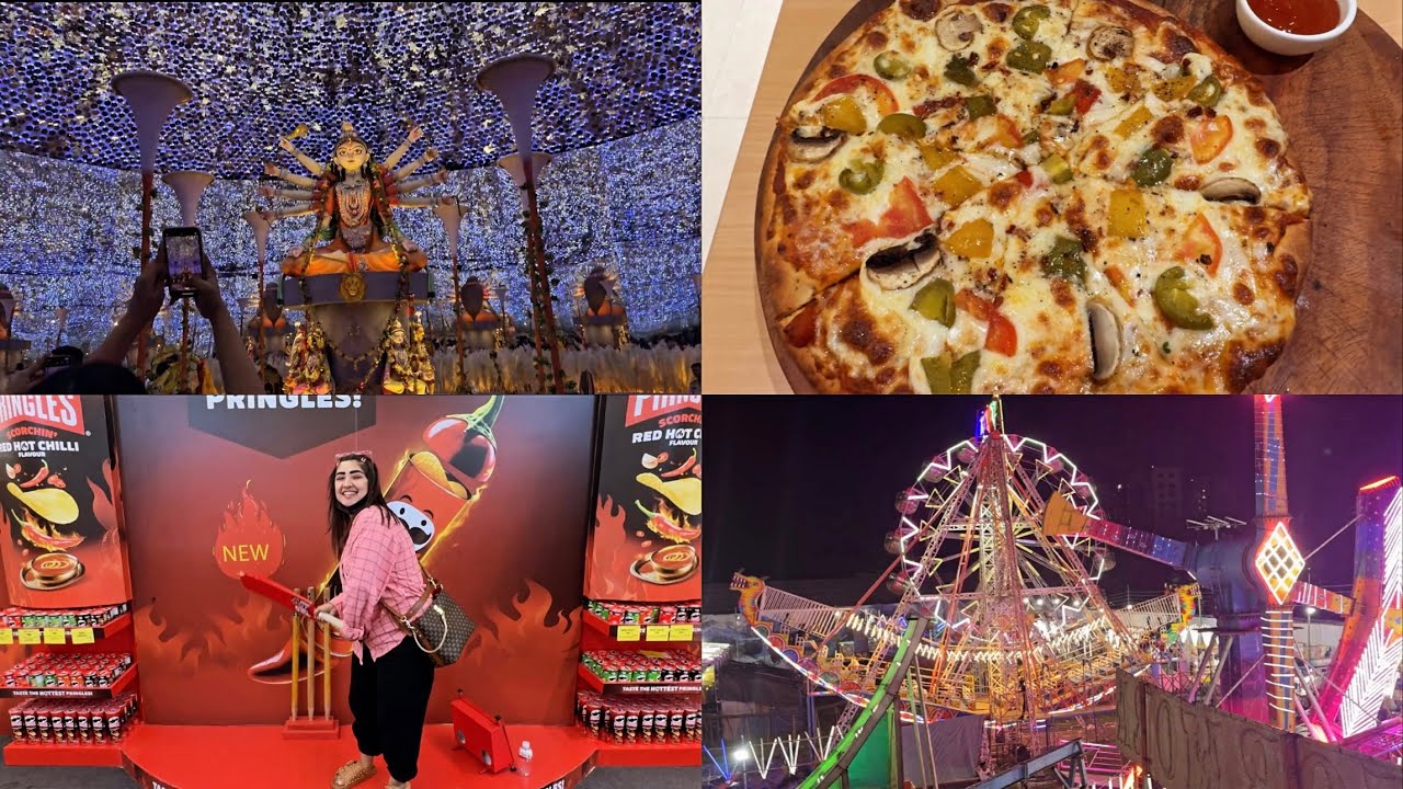 🌸 “Cafe, Puja & Funfair?! My Festive Day Out 🎡☕✨
