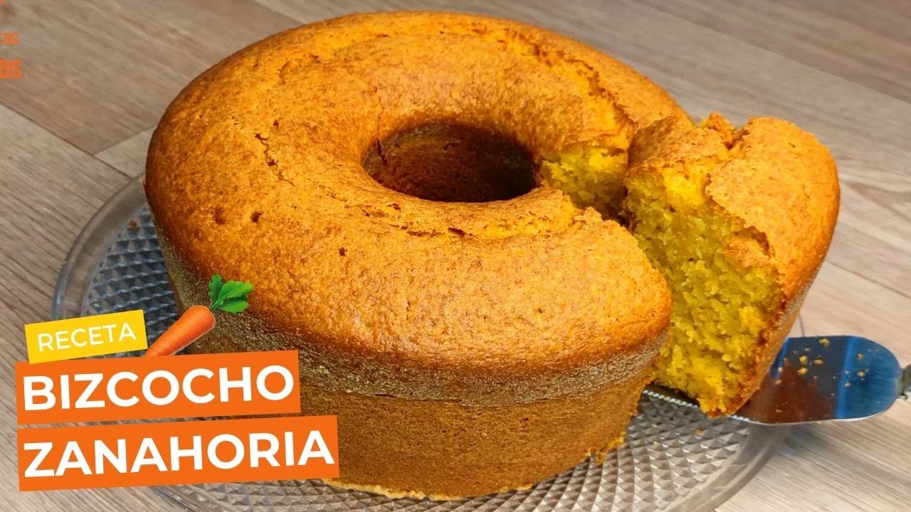 DELICIOSO BIZCOCHO O QUEQUE DE ZANAHORIA MUY ESPONJOSO EN LICUADORA FÁCIL Y RÁPIDO🥕🎂