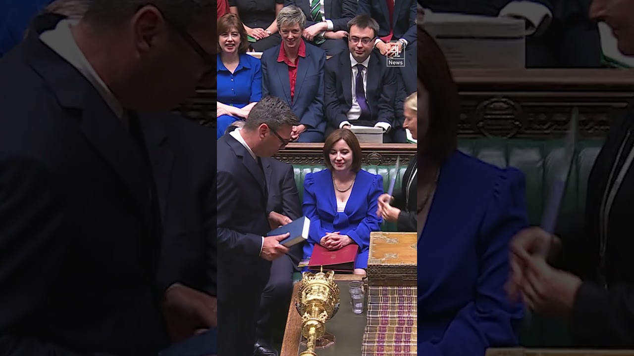 MPs heckle Andy Burnham as he is sworn in to Parliament