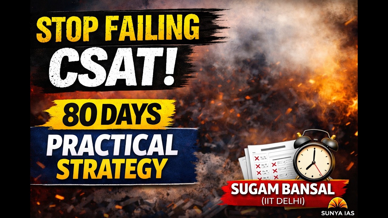 Stop Failing CSAT! | 80 Days Practical Strategy by Sugam Sir | Sunya IAS