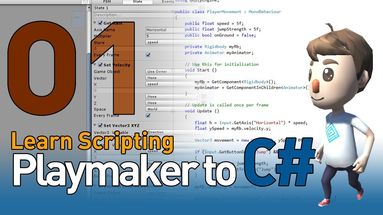 Playmaker to C# 01 - Simple Platformer