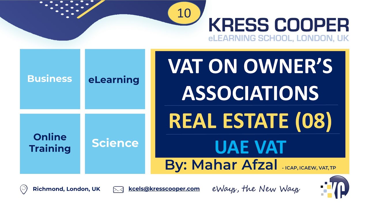 UAE VAT (10) I VAT on Owner's Associations I By Mahar Afzal