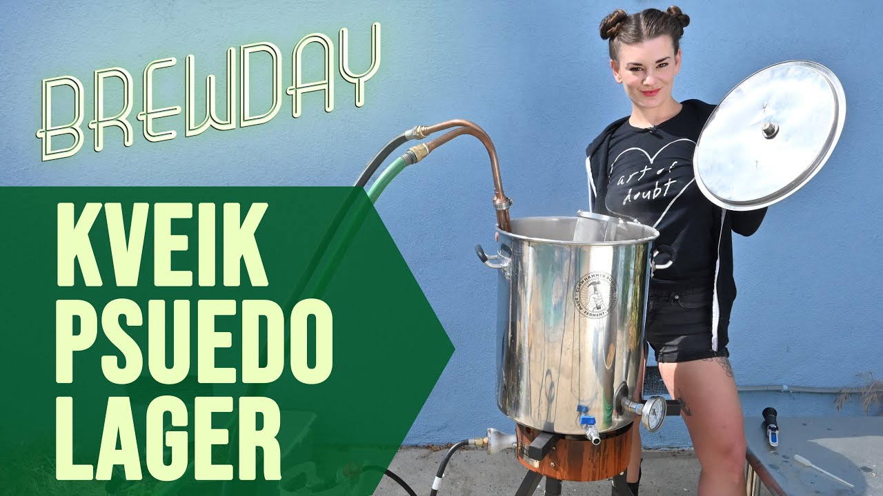 Voss Kveik Pseudo Lager Brewday (ферментируется при температуре 85°F под давлением!)