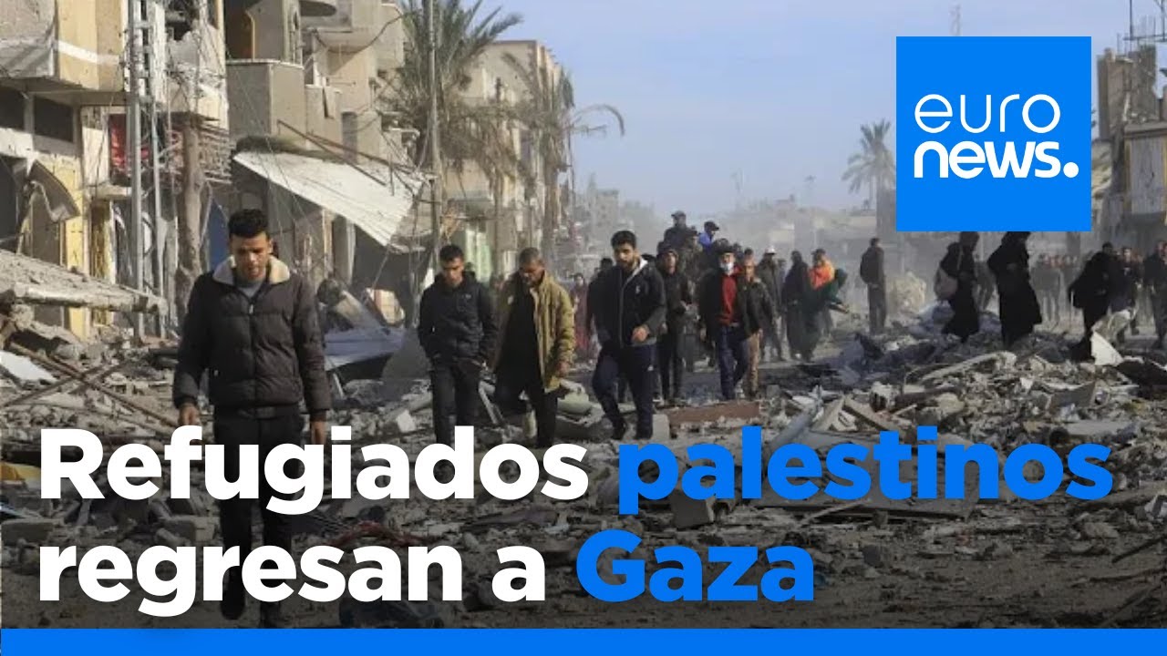 La ayuda empieza a entrar en Gaza y los refugiados palestinos regresan a casa
