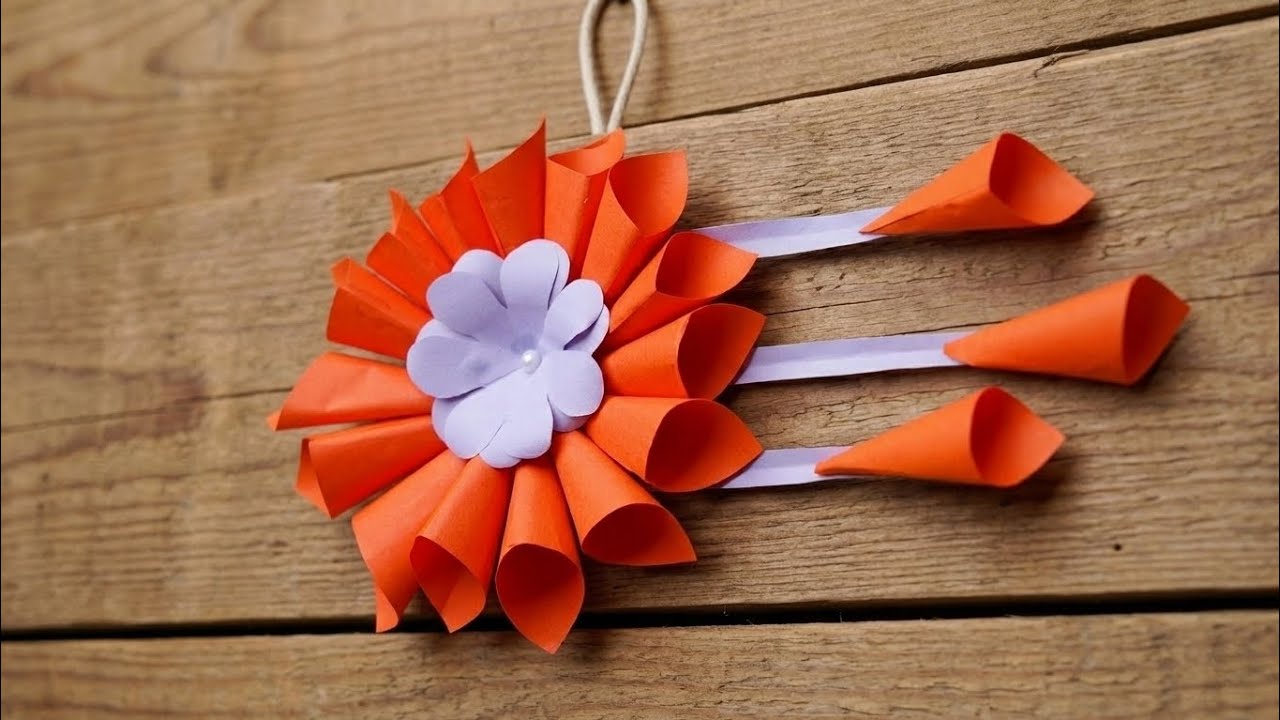 New!Easy Paper Wall Hanging Idea |Flower Wall Hanging Using A4 Size Paper Sheet |Paper Home Decor