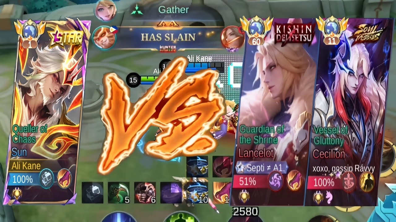 Top global Sun vs Top global Lancelot and Cecilion in the match#Ali_Kane