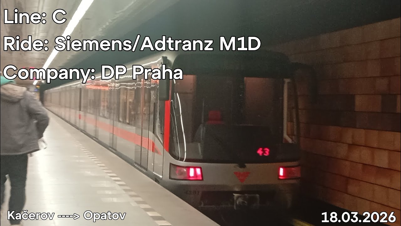 Line: C Ride: SIEMENS/ADTRANZ M1D Company: DP Praha to Opatov