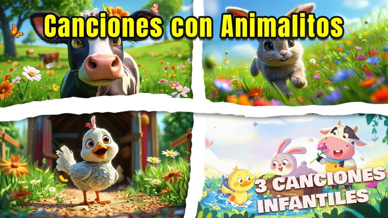 Risas Musicales para Niños con Animalitos 😂🎶 | Tres Canciones Infantiles de Diversión