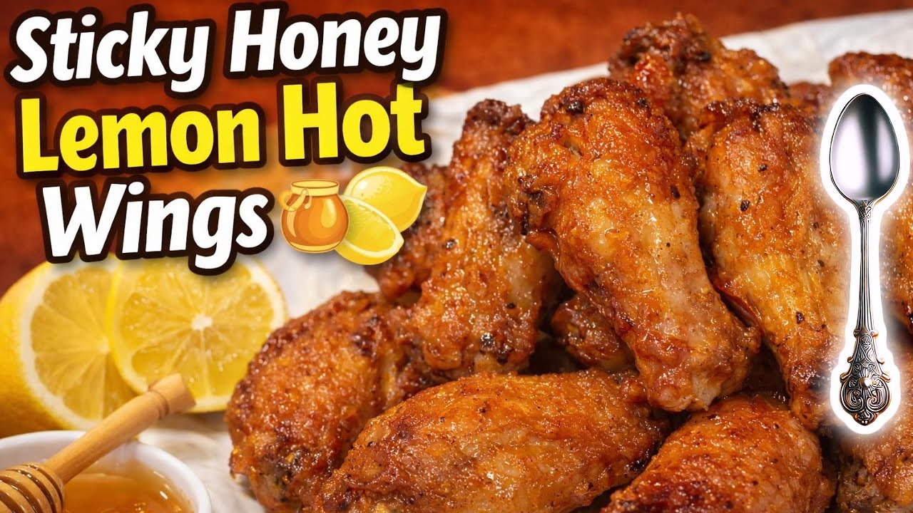 Sticky Honey Lemon Hot Wings 🍯🍋| Запечённые, липкие и очень вкусные 