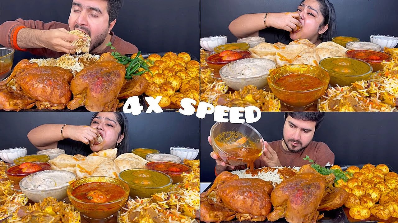 ASMR: Eating 2 Spicy Whole Chicken Curry SPICY LAL EGG CURRY mukbang 