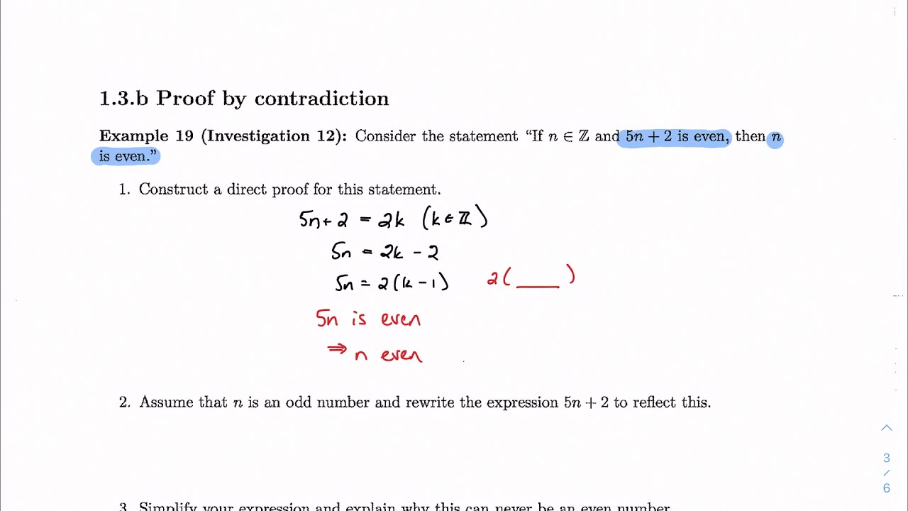 1.3.b, part 1: Proof by contradiction (IB Math AA HL 1)