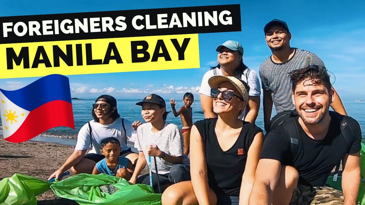 MANILA BAY - FOREIGNERS joining the BEACH CLEAN UP